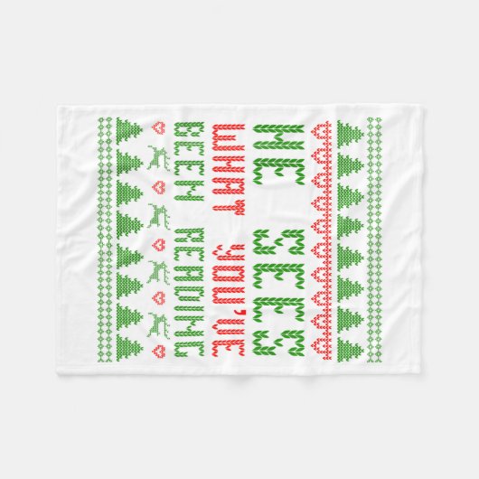 He Sees What You've Been Reading Christmas Book Wo Fleece Deken (Voorkant (Horizontaal))