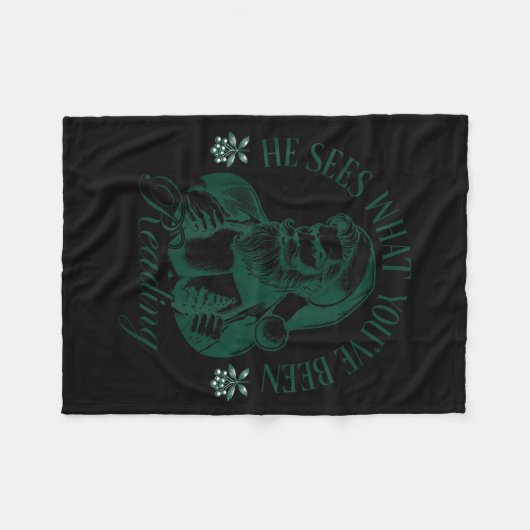 He Sees What You've Been Reading Funny Bookish Chr Fleece Deken (Voorkant (Horizontaal))