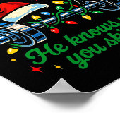 He Sees You Lifting Funny Skip Legs Christmas Tee  Poster (Hoek)