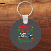 He Sees You Lifting Funny Skip Legs Christmas Tee Sleutelhanger (Voorkant)