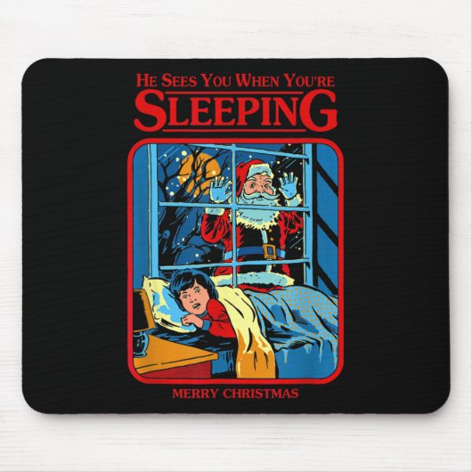 He Sees You When You're Sleeping Merry Christmas Muismat (Voorkant)