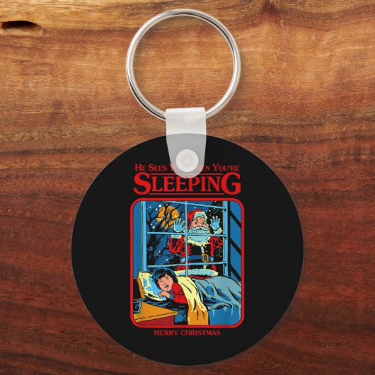 He Sees You When You're Sleeping Merry Christmas  Sleutelhanger (Voorkant)