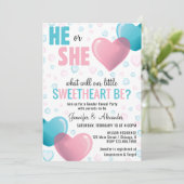 He/She Roze en Blauwe Harten Geslacht Onthullen Do Kaart (Staand voorkant)