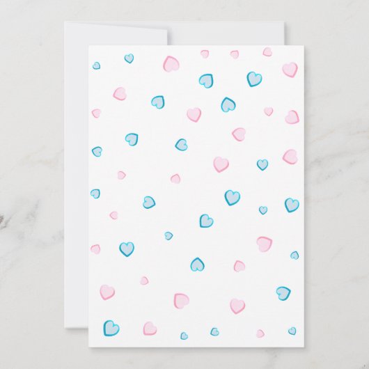 He/She Roze en Blauwe Harten Geslacht Onthullen Do Kaart (Achterkant)
