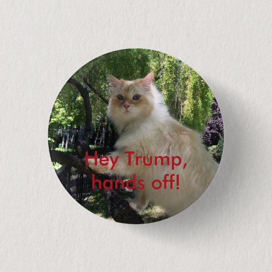 Hé Trump, handen af! Ronde Button 3,2 Cm (Voorkant)