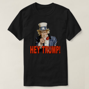 Hé Trump! Oom Sam met Middle Finger Anti Trump T-shirt