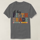 Hé vijfde klas terug naar school voor studenten en t-shirt (Design voorkant)