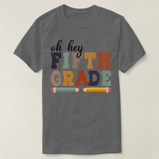 Hé vijfde klas terug naar school voor studenten en t-shirt (Design voorkant)