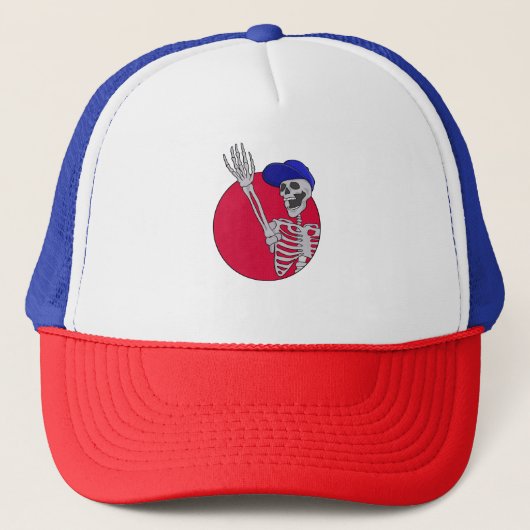 Hé vrienden Cool en grappig skelet Trucker Pet (Voorkant)