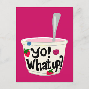 Hé! Wat is er? Cute Greek Yogurt Cup Blank Briefkaart