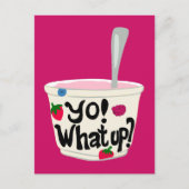 Hé! Wat is er? Cute Greek Yogurt Cup Blank Briefkaart (Voorkant)