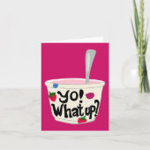 Hé! Wat is er? Cute Greek Yogurt Cup Blank Kaart (Voorkant)
