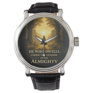 He Who Dwells Psalm 91 Christian Art Horloge