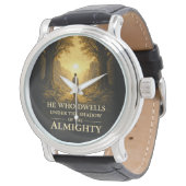 He Who Dwells Psalm 91 Christian Art Horloge (Gekanteld)