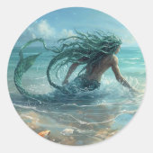 He Who Walks the Shallow Sea Ronde Sticker (Voorkant)