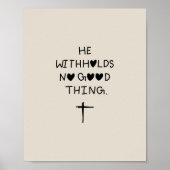 He withholds no good things poster (Voorkant)