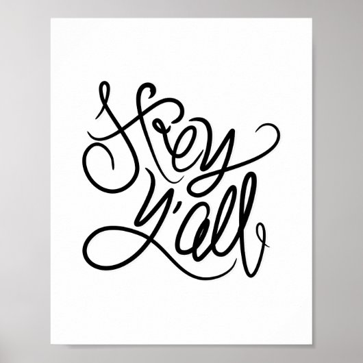 Hé YALL Quote Typography Wall Art Print/Poster Poster (Voorkant)
