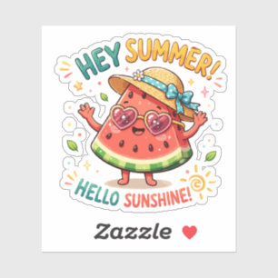 Hé Zomer Hallo Zonneschijn Watermeloen Sticker