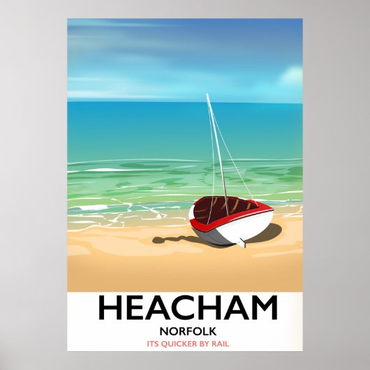 Heacham Norfolk vintage zeeposter Poster (Voorkant)