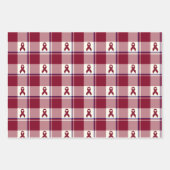 Head and Neck Cancer Awareness Plaid Burgundy Inpakpapier Vel (Voorkant 3)