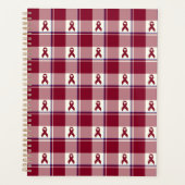 Head and Neck Cancer Awareness Plaid Burgundy Planner (Voorkant)