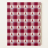 Head and Neck Cancer Awareness Plaid Burgundy Planner (Achterkant)