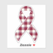 Head and Neck Cancer Awareness Plaid Burgundy Sticker (Vel)