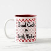 Head Cook en Bottle Washer Funny Gezegde Mok (Links)