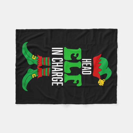 Head Elf In Charge  Fleece Deken (Voorkant (Horizontaal))