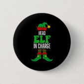 Head Elf In Charge  Ronde Button 5,7 Cm (Voorkant)