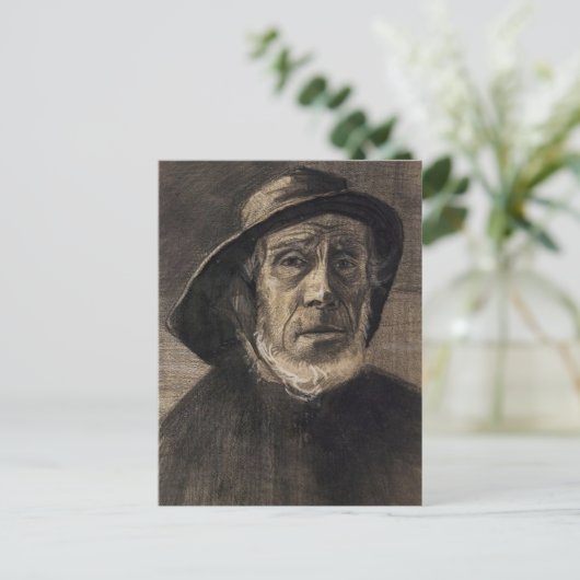 Head Fisherman, Beard Sou'wester, Vincent van Gogh Briefkaart (Staand voorkant)