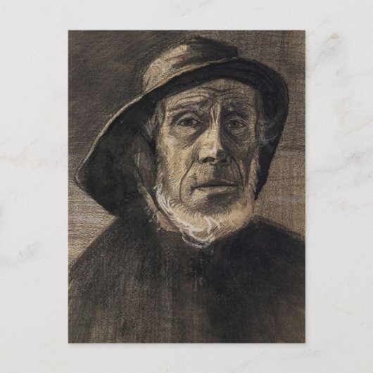 Head Fisherman, Beard Sou'wester, Vincent van Gogh Briefkaart (Voorkant)
