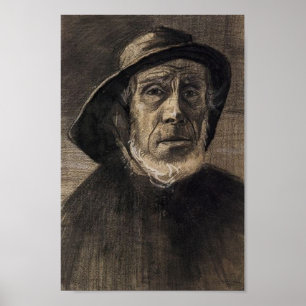 Head Fisherman, Beard Sou'wester, Vincent van Gogh Poster