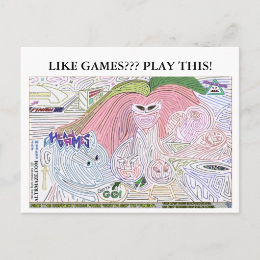 Head Games Ultra Maze '10 Briefkaart (Voorkant)