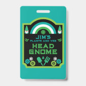 Head Garden Gnome Gardener Badge (Achterkant)