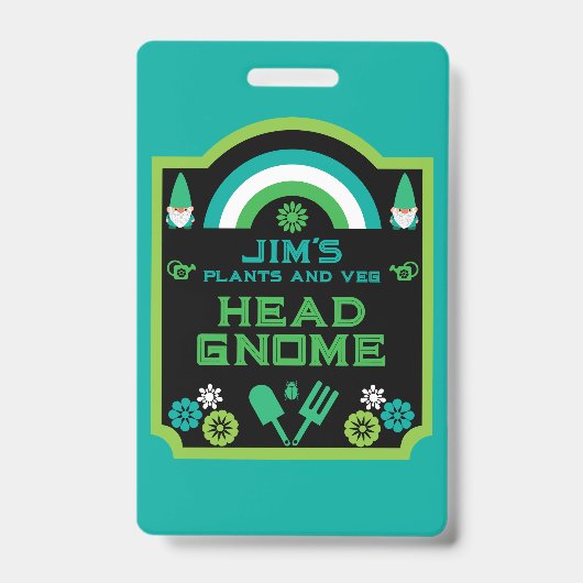 Head Garden Gnome Gardener Badge (Voorzijde)