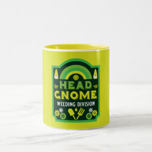 Head Garden Gnome Weeding Tweekleurige Koffiemok