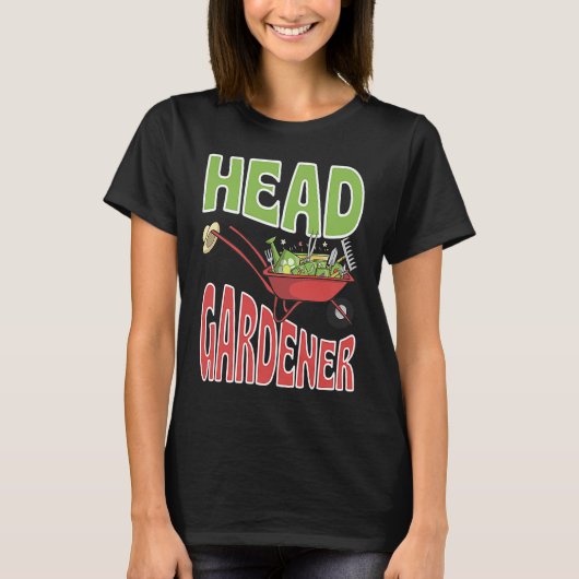 Head Gardener Cute Summer Wheelbarrow Vegetable Ga T-shirt (Voorkant)