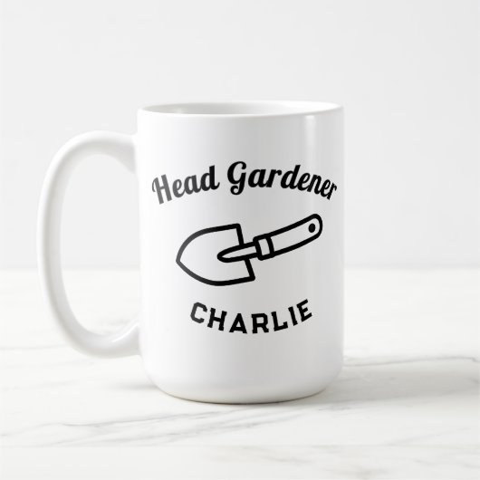 Head Gardener Humor Funny Garden Trowel Custom Koffiemok (Links)