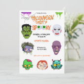 Head Horror Halloween Party  Kaart (Staand voorkant)