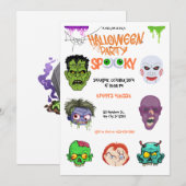 Head Horror Halloween Party  Kaart (Voorkant / Achterkant)