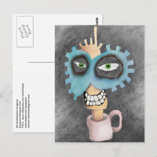 Head in a cup. briefkaart (Voorkant / Achterkant)