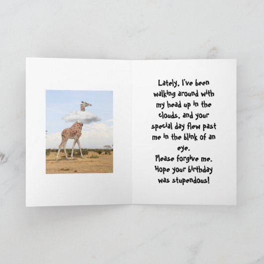 HEAD IN THE CLOUDS - BELATED BIRTHDAY CARD FEESTDAGEN KAART (Binnen)