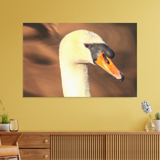 Head Mute Swan Portrait Canvas Afdruk (Insitu (Woonkamer))