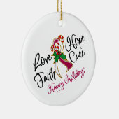 Head Neck Cancer Love Hope Feestdagen Keramisch Ornament (Rechts)