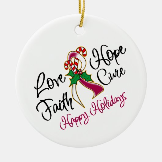 Head Neck Cancer Love Hope Feestdagen Keramisch Ornament (Voorkant)