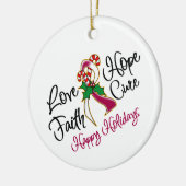 Head Neck Cancer Love Hope Feestdagen Keramisch Ornament (Links)