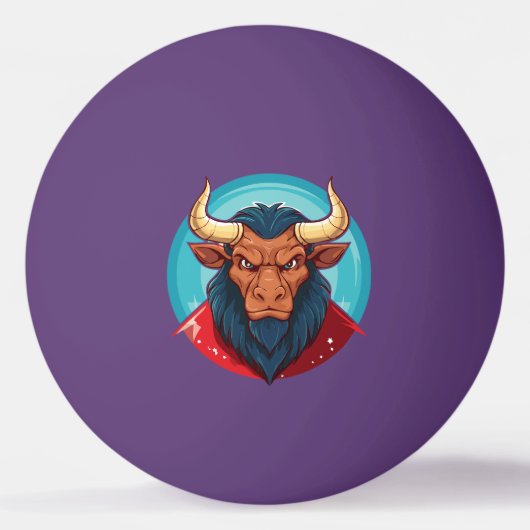 Head of a minotaur from greek mythology pingpongbal (Voorkant)
