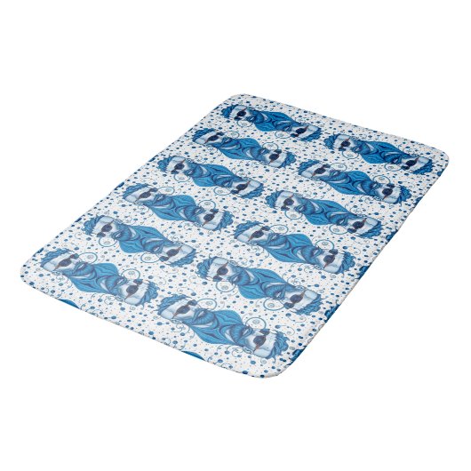 Head Of Bearded Blue Alien With Glasses Sci-Fi Art Badmat (Gekanteld)