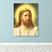 Head of Christ by Carl Heinrich Bloch Canvas Afdruk (Insitu (Houten vloer))